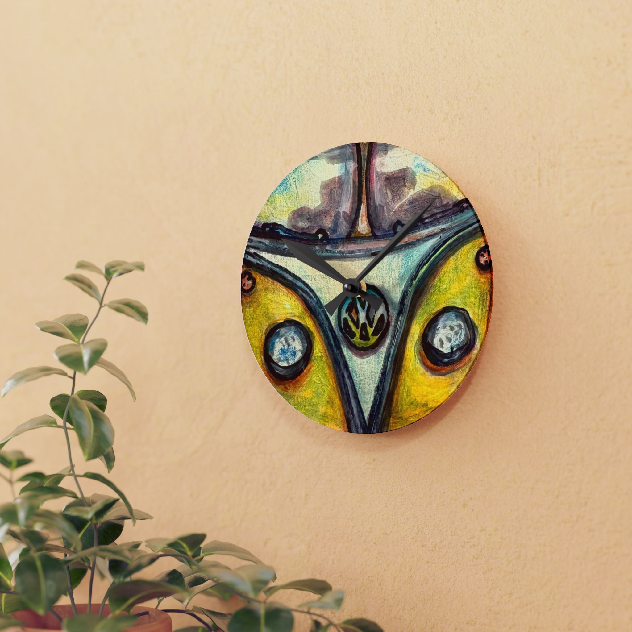 Acrylic Wall Clock 8” round CSHU BUS Design