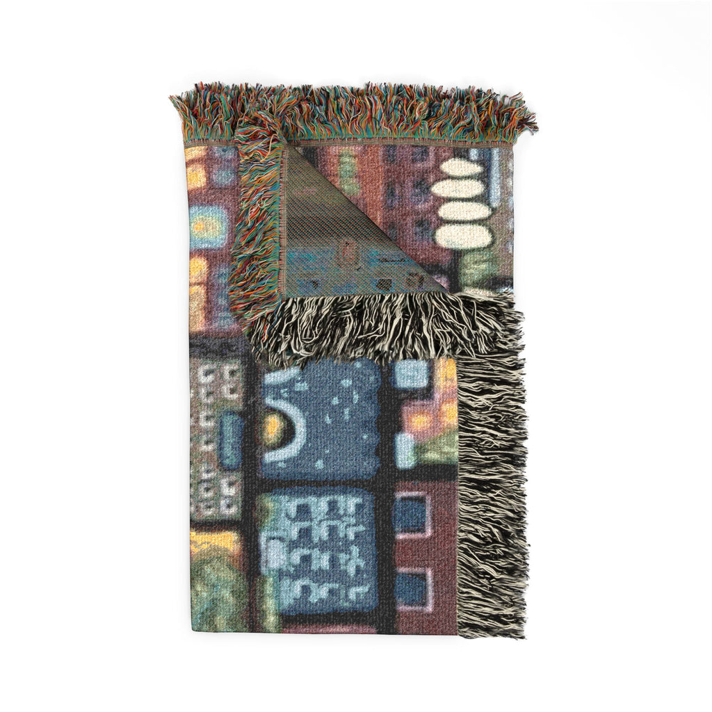 Woven Blanket tapestry On The Town by CSHU