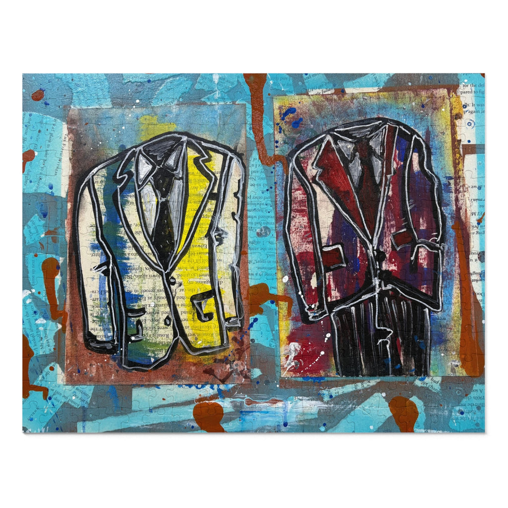 MenSwear by CSHU Jigsaw Puzzle with Tin — Colorful Abstract Suits Puzzle Gift