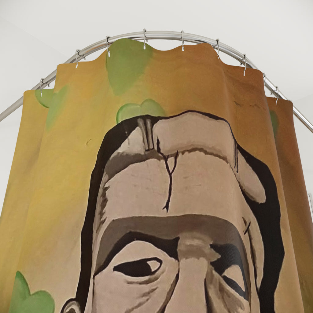 FrankenHeart by CSHU Shower Curtain – Retro Gothic Portrait with Green Heart Accents