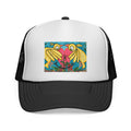 Trucker Cap Mesh Hat Bird Fence Mural by CSHU