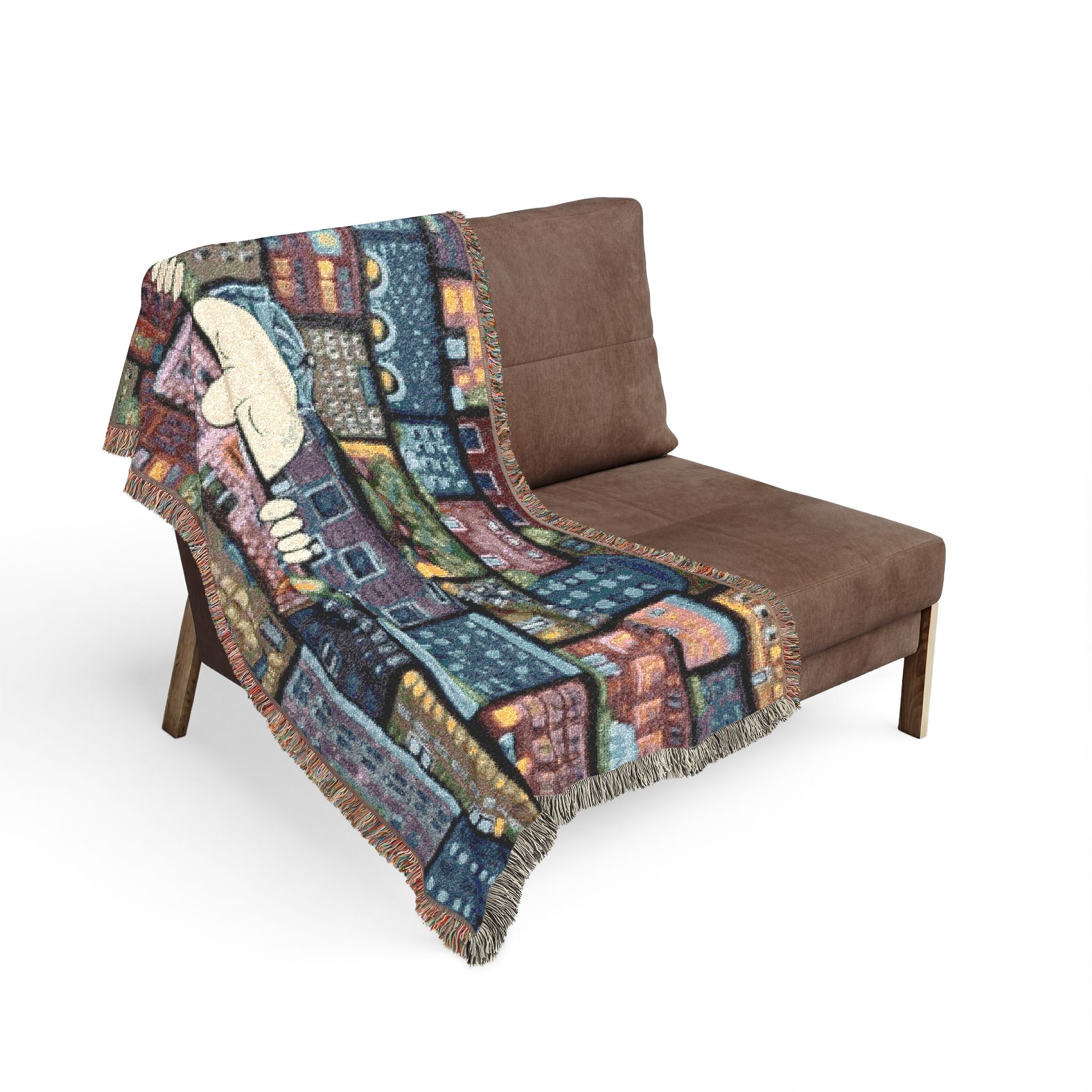 Woven Blanket tapestry On The Town by CSHU