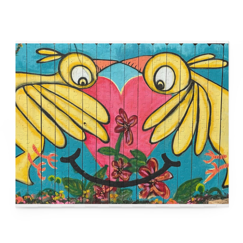 Puzzle — Colorful Jigsaw (252pcs) Bird Fence Mural by CSHU