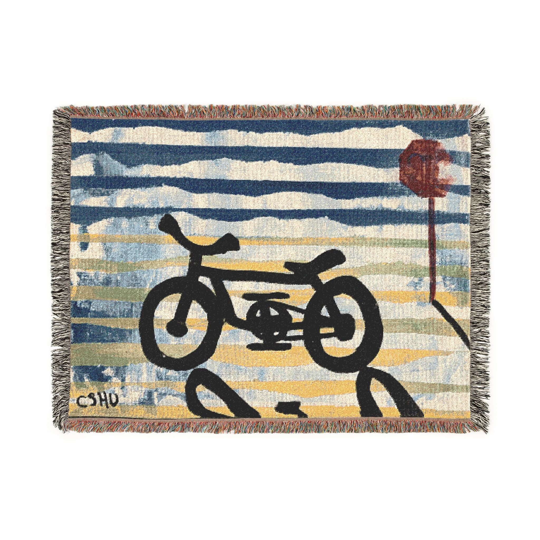 Throw Blanket Woven Cycle Stop by CSHU