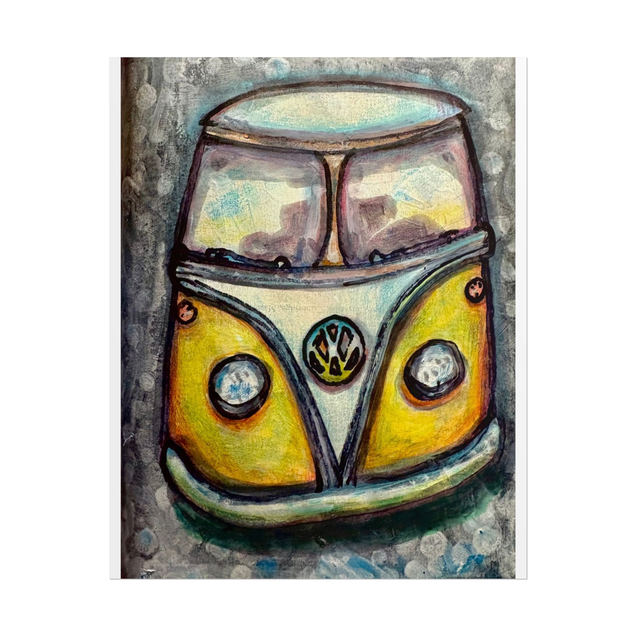 Vintage VW Bus Poster Rolled Art Print Bus Your Bubble by CSHU