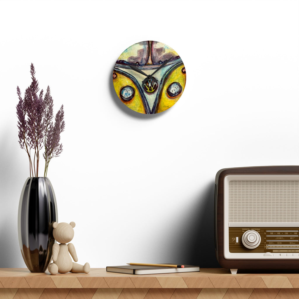Acrylic Wall Clock 8” round CSHU BUS Design