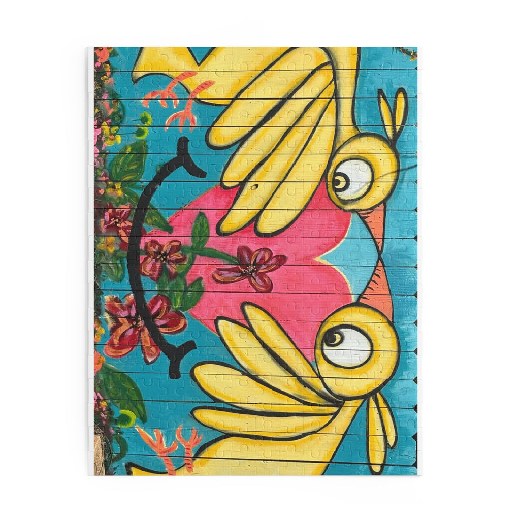Puzzle — Colorful Jigsaw (252pcs) Bird Fence Mural by CSHU