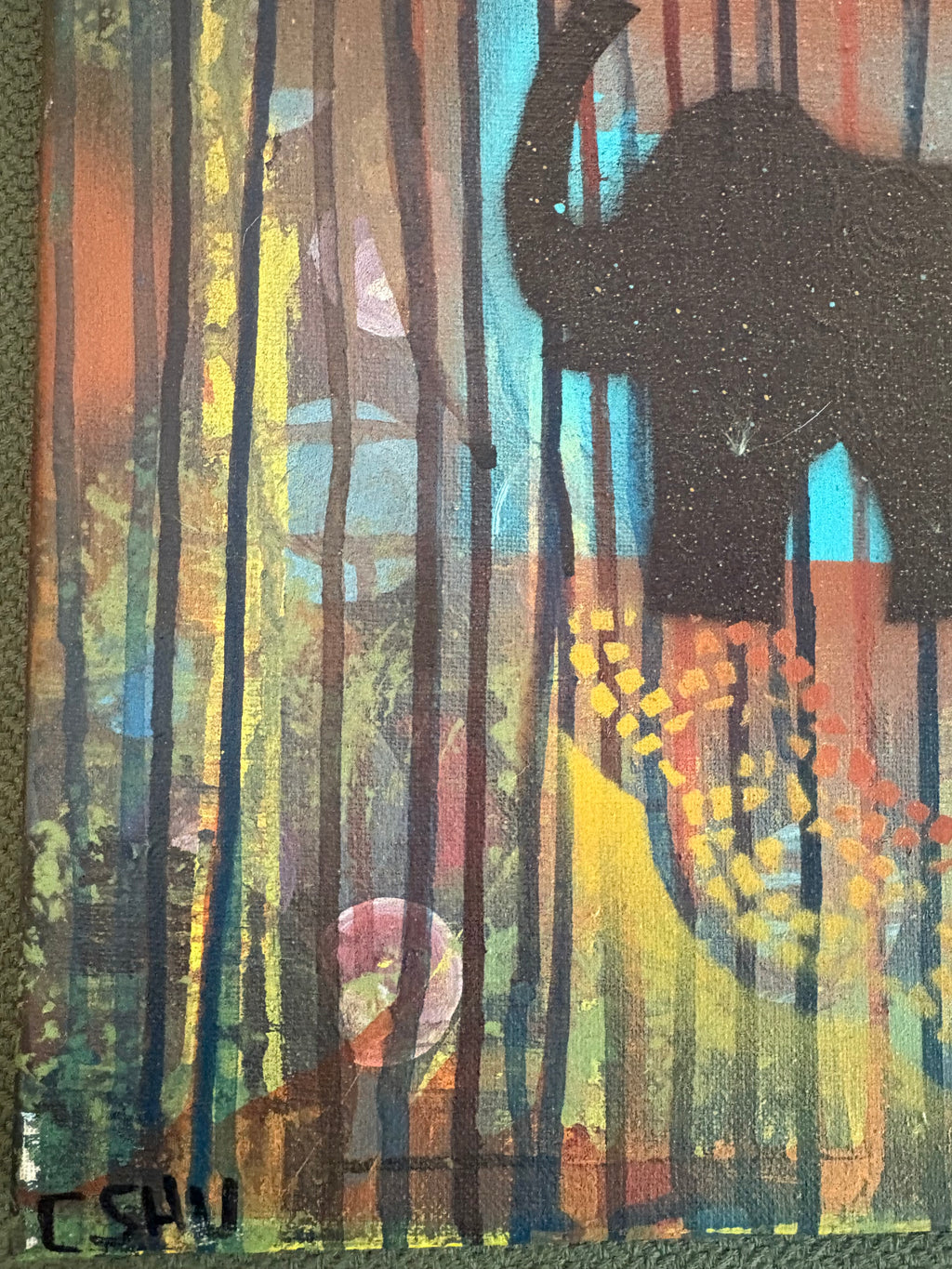 Elephant Rain original painting by CSHU