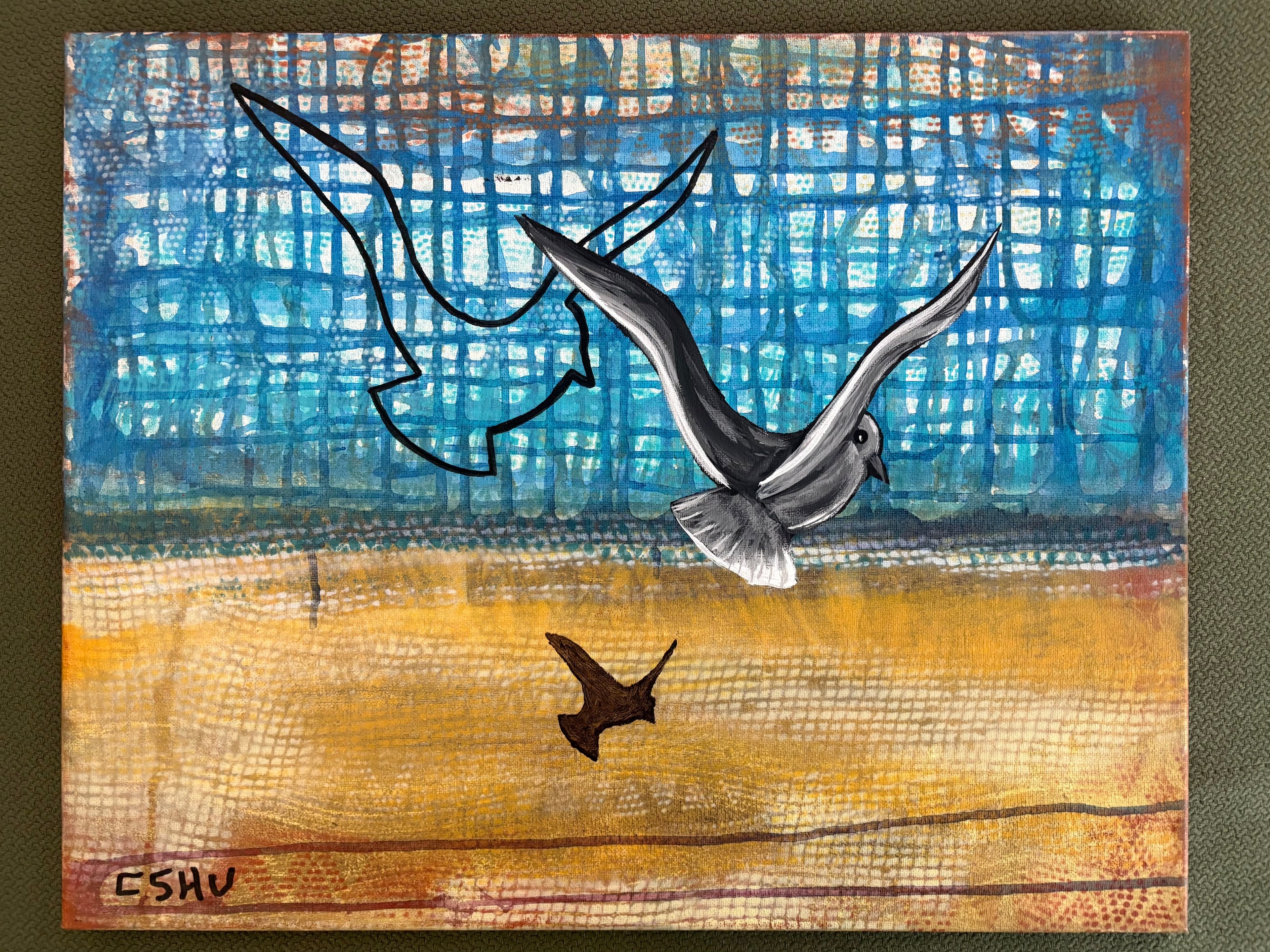 Seagull Outline #1 original painting by CSHU