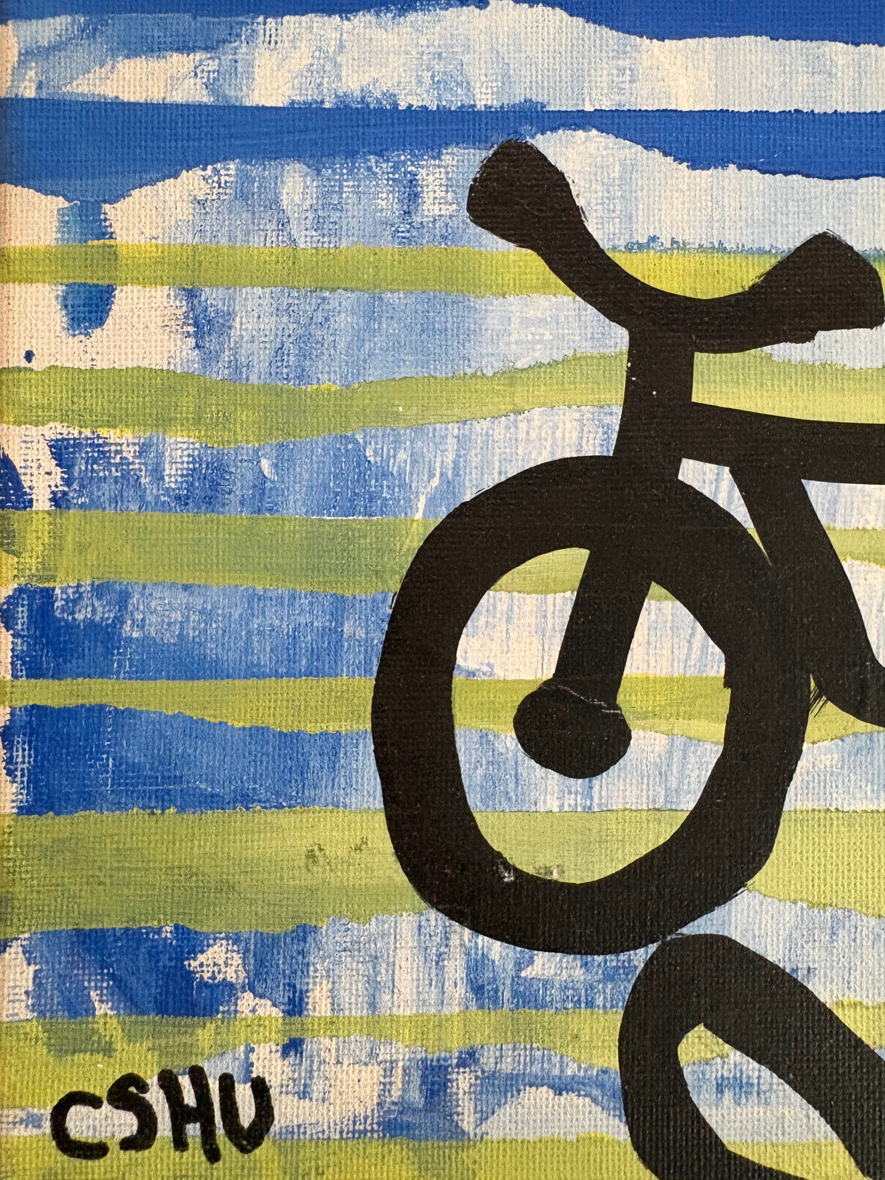 Cycle Stop original painting by CSHU