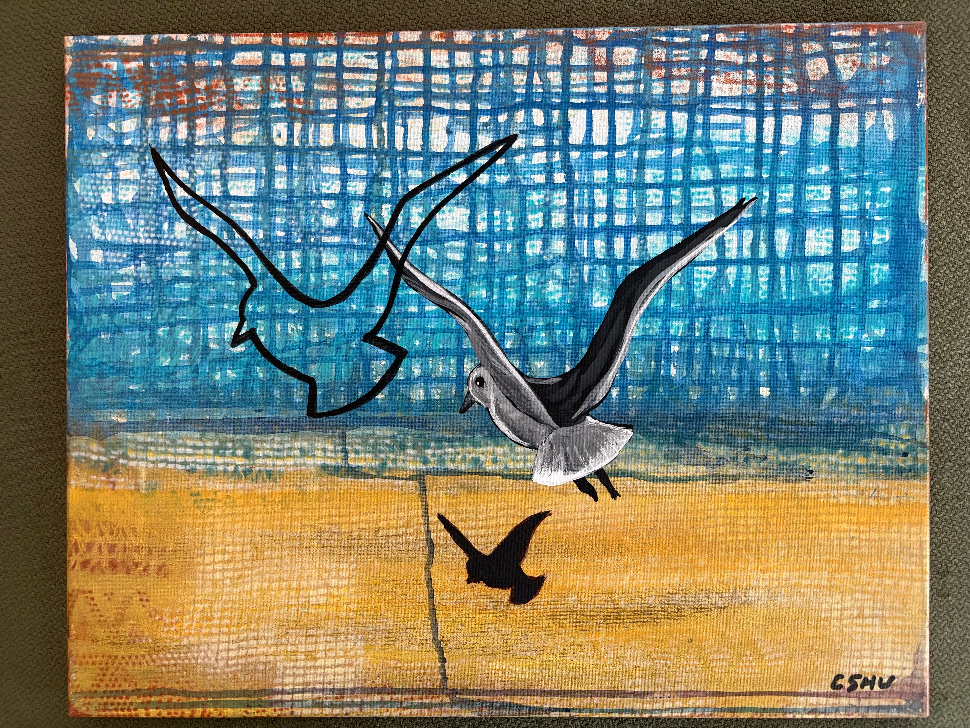 Seagull Outline #2 original painting by CSHU