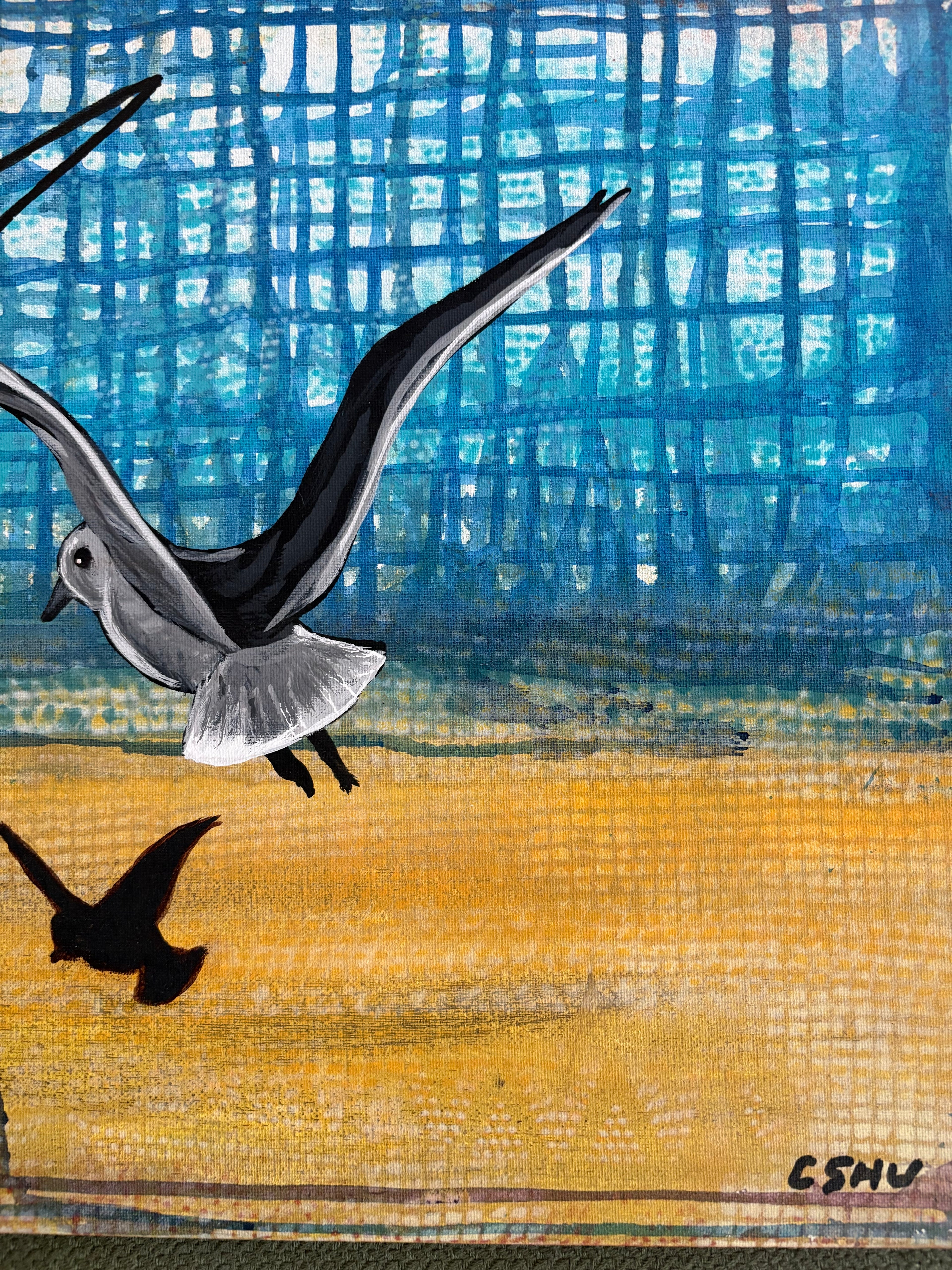 Seagull Outline #2 original painting by CSHU